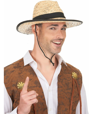  Chapeau Cowboy avec bande et rebord noirs adulte, fig. 2 