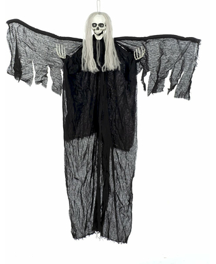  Halloween-Hänge-Dekoration - Todesengel - Schwarz 110 cm leuchtet im Dunklen, fig. 2 