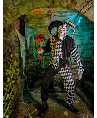  Déguisement clown Arlequin d'Halloween homme noir, fig. 2 