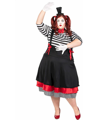  Mime Kostüm für Damen schwarz-rot-weiß, fig. 2 