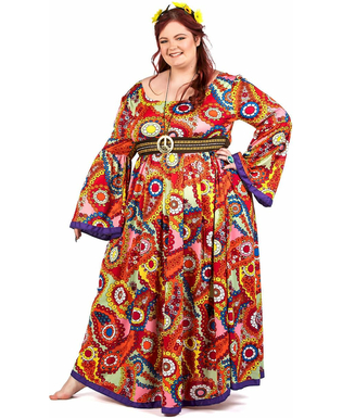  Déguisement robe hippie grande taille femme, fig. 2 