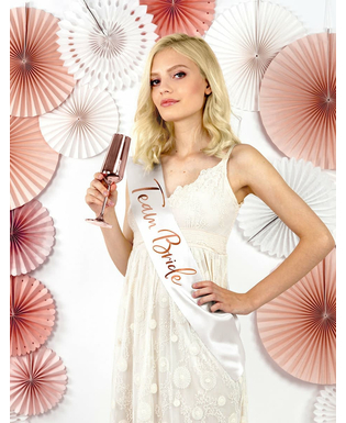  Echarpe en satin team bride blanche et rose gold 75 cm, fig. 2 