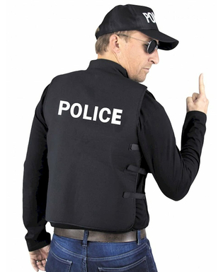  Polizei Weste Kostümzubehör für Erwachsene schwarz-weiss, fig. 2 