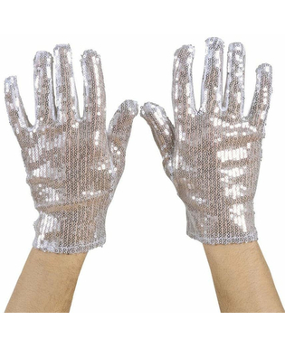  Gants courts argent à paillettes adulte, fig. 2 