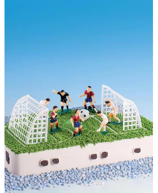  Fußballtoren mit Fußballfiguren sportliche Kuchendeko 10-teilig bunt, fig. 2 