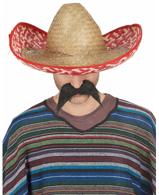  Sombrero Mexicain rouge et paille Adulte, fig. 2 