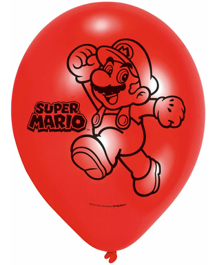  Super Mario™ Latex-Luftballons 6 Stück blau-rot-schwarz 27,5cm, fig. 2 