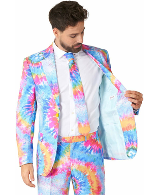  Mr. Tie-Dye Opposuits™-Anzug für Erwachsene blau-gelb-rosa, fig. 3 