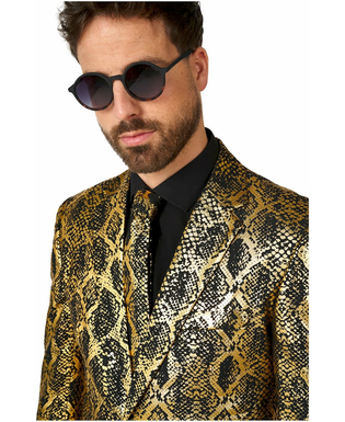  Opposuits™ Herrenanzug Schlangenmuster Schwarz-Gold, fig. 3 