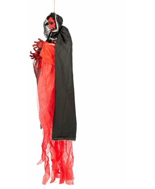  Teuflische-Dekofigur mit Leuchtfunktion Partydeko für Halloween rot-schwarz 190 cm, fig. 2 