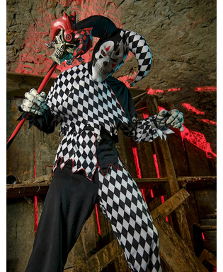  Déguisement clown Arlequin d'Halloween homme noir, fig. 3 