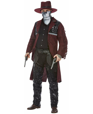  Cowboy-Kostüm Halloween-Verkleidung Wilder Westen rot-schwarz, fig. 3 