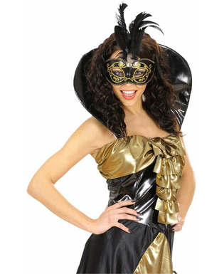  Schwarz-goldenen Halbmaske mit Federn, fig. 2 