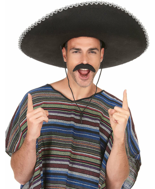  Mexiko Sombrero für Erwachsene schwarz-silber, fig. 3 