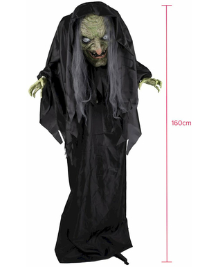  Animierte Horror-Hexe in Lebensgröße Deko-Figur für Halloween 160cm, fig. 2 