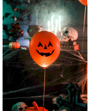  4 Ballons LED citrouille Halloween 27,5 cm, fig. 3 