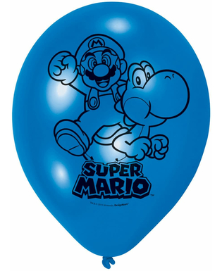  Super Mario™ Latex-Luftballons 6 Stück blau-rot-schwarz 27,5cm, fig. 3 