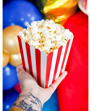  6 Boîtes à popcorn en carton rouges et blanches 7 x 12,5 cm, fig. 4 