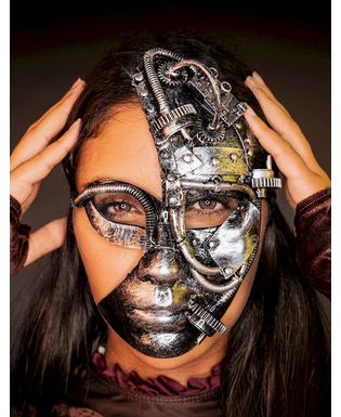  Demi masque robot Steampunk femme, fig. 4 