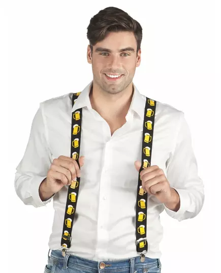 Hosenträger mit Biermotiv für Erwachsene