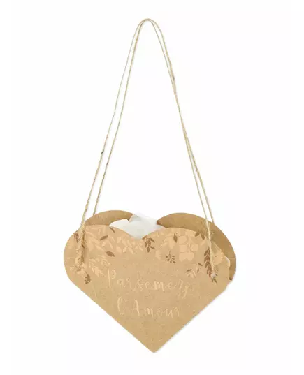 10 herzförmige Kraftpapiertüten "Streue die Liebe" in Kraft und Bronze für die Hochzeit
