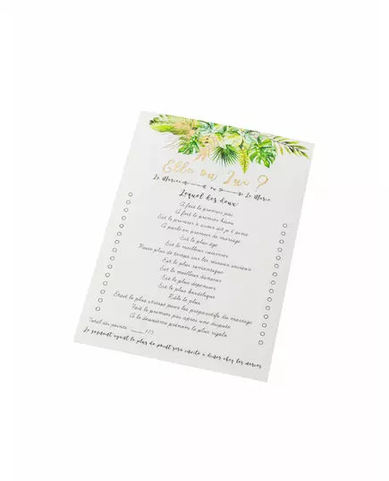 10 carte da gioco Tropical Ivory con lamina dorata 14 x 20 cm