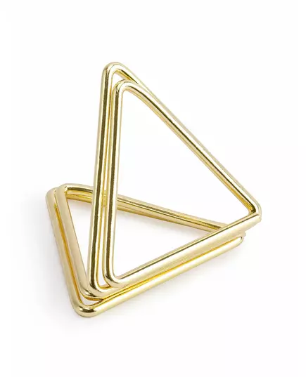 10 portacartellini segnaposto triangolari dorati 2.3 cm