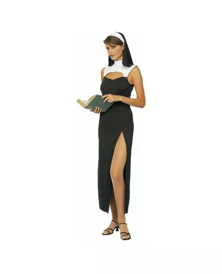 Déguisement nonne sexy robe fendue femme
