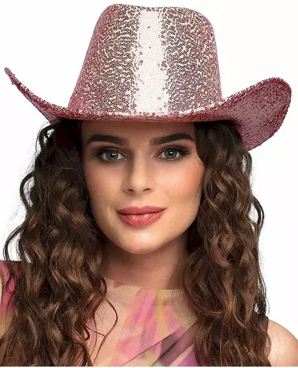 Hellrosa Pailettenhut für Damen