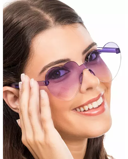Herzbrille getönte Gläser lila für Erwachsene