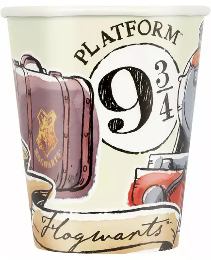 Harry Potter™-Pappbecher Tischzubehör 8 Stück braun-rot-beige 270 ml