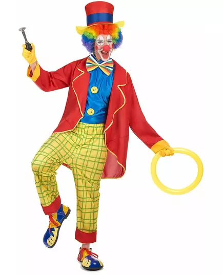 Lustiges Clown Kostüm für Herren bunt, Größe: Medium