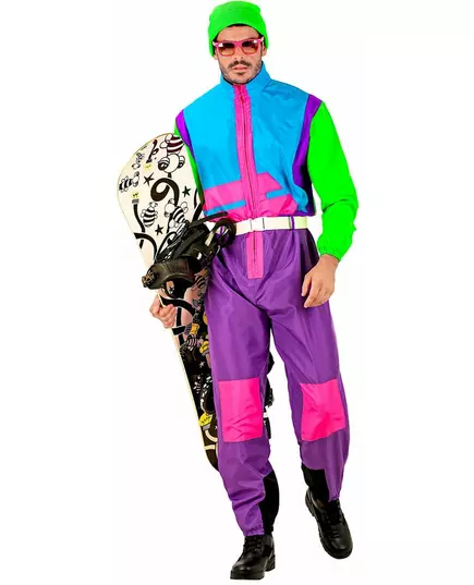 Kostüm fluoreszierender Snowboarder Plus Size Herren, Größe: XX-Large