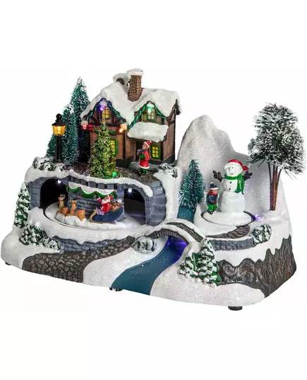 Casa luminosa del villaggio di Natale 23 x 15 x 16 cm
