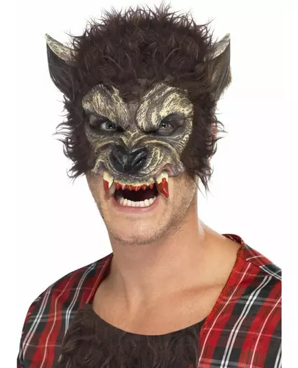 Halloween Werwolfs-Halbmaske für Erwachsene