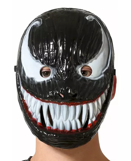 Superschurke Spinnen-Maske für Halloween Erwachsene schwarz-weiss