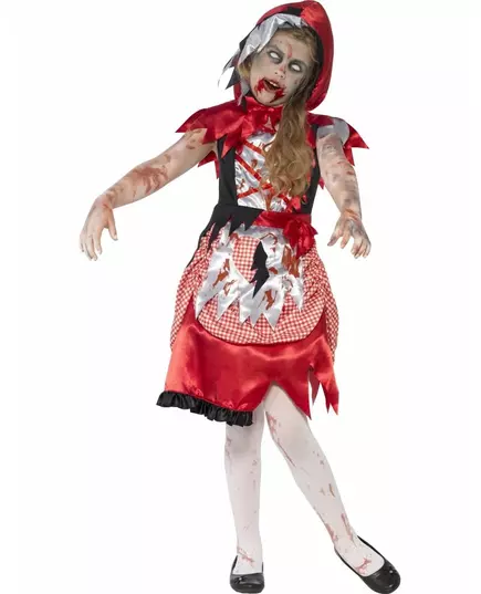 Zombiekostüm für Mädchen, Größe: 7-9 Jahre (130/143 cm)