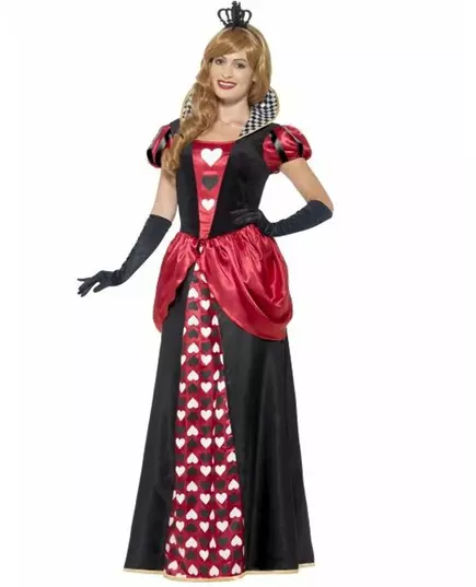 Costume lungo da Regina di Cuori per donna, Taglia: L