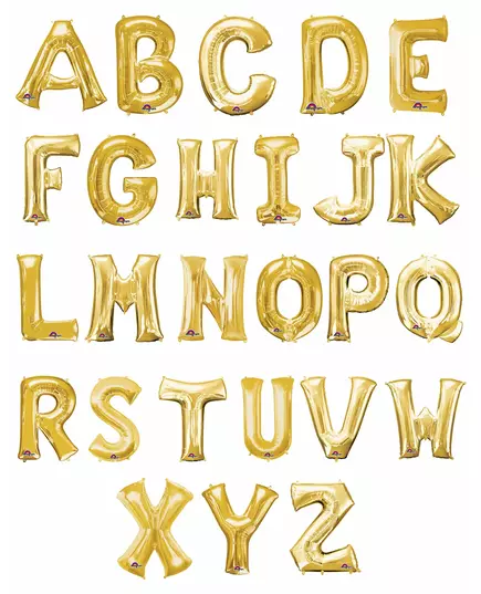 Buchstaben Folienballons von A-Z Raumdekoration gold 86cm, Größe: B, image 2