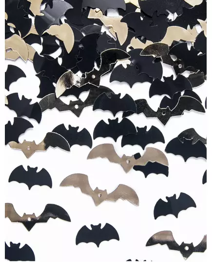 Hübsches Fledermaus-Konfetti Tischdekoration für Halloween schwarz-goldfarben 15g, image 2