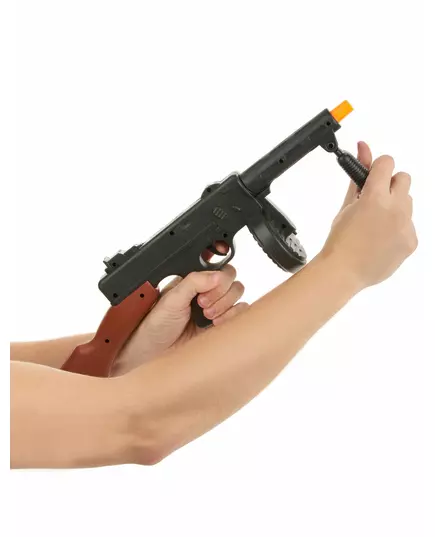 Gangster-Maschinenpistole Spielzeug für Fasching schwarz-braun, image 2