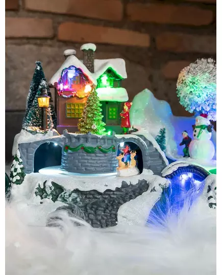 Casa luminosa del villaggio di Natale 23 x 15 x 16 cm, image 2
