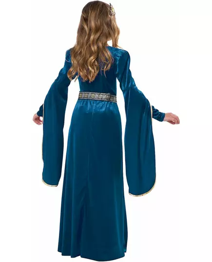 Edles Mittelalter-Prinzessin Karnevalskostüm für Mädchen blau-gold, Größe: 10-12 Jahre (148 cm), image 2