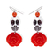  Boucles d'oreilles squelette rose rouge adulte, fig. 1 