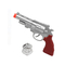  Pistolet argenté avec plaque de police, fig. 1 