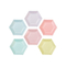  12 Petites assiettes en carton hexagonales 6 couleurs pastel 18 cm, fig. 1 