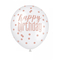  Gepunktete Geburtstags-Latexballons 6 Stück weiß-rosa 30 cm, fig. 1 