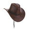  Cappello da Cowboy marrone imitazione cuoio per adulto, fig. 1 