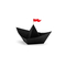  6 Bateaux de pirate en papier origami noirs 19 x 10 x 14 cm, fig. 1 