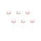  6 Bougies d'anniversaire chaton blanches et roses 2 cm, fig. 1 